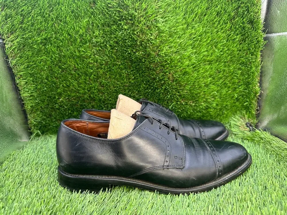 Allen Edmonds Clifton 3308 Derby Dress Shoes Men's 7.5 Black Leather Cap Toe